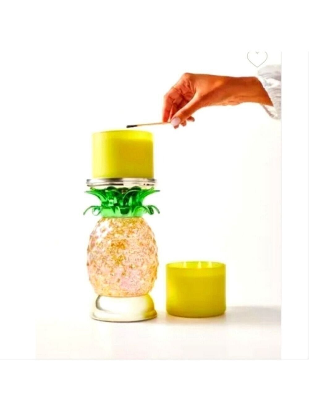PINEAPPLE GLITTER WATER GLOBE PEDESTAL 3-Wick Candle Holder by Bath & Body Works - Picture 2 of 3